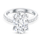 5 Carat Big Lab Grown Diamond Oval Engagement Ring with IGI Certificate Lab - ( EF-VS ) - Rosec Jewels