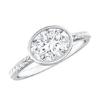 IGI Certified Lab Diamond Engagement Ring with 2 Carat Oval Lab - ( EF-VS ) - Rosec Jewels