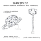 3 Carat Big Lab Grown Diamond Bezel Set Engagement Ring with IGI Certificate Lab - ( EF-VS ) - Rosec Jewels