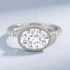 3 Carat Big Lab Grown Diamond Bezel Set Engagement Ring with IGI Certificate Lab - ( E-VS1 ) - Rosec Jewels