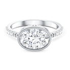 3 Carat Big Lab Grown Diamond Bezel Set Engagement Ring with IGI Certificate Lab - ( EF-VS ) - Rosec Jewels