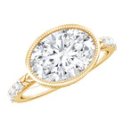 3 Carat Big Lab Grown Diamond Bezel Set Engagement Ring with IGI Certificate Lab - ( EF-VS ) - Rosec Jewels