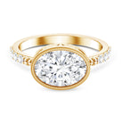 3 Carat Big Lab Grown Diamond Bezel Set Engagement Ring with IGI Certificate Lab - ( EF-VS ) - Rosec Jewels