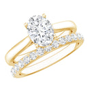 IGI Certified Lab Grown Diamond Oval Engagement Ring with Wedding Band Lab - ( EF-VS ) - Rosec Jewels