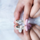 IGI Certified 2 Carat Oval Lab Grown Diamond Bridal Ring Set of 2 Lab - ( E-VS1 ) - Rosec Jewels