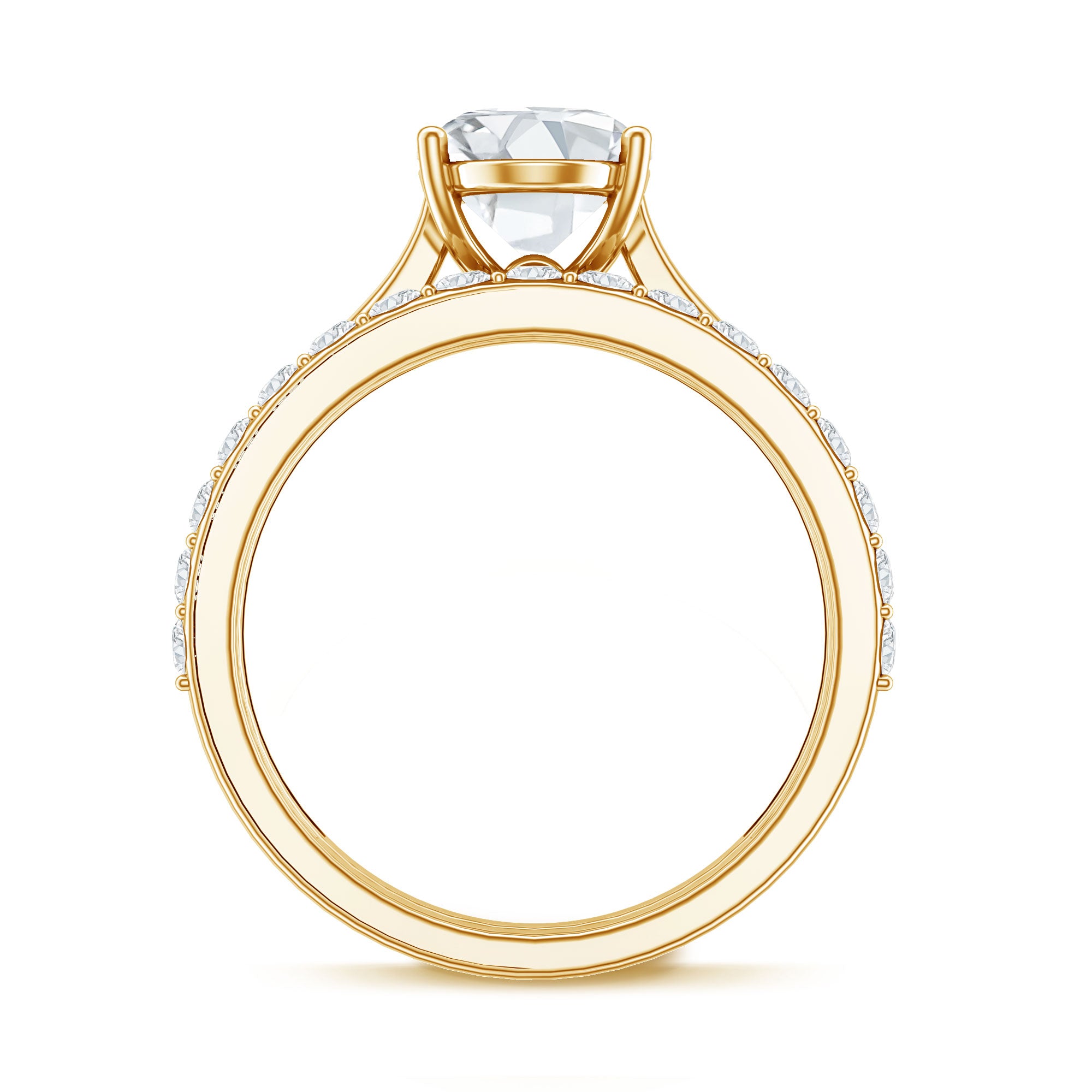 IGI Certified 2 Carat Oval Lab Grown Diamond Bridal Ring Set of 2 Lab - ( E-VS1 ) - Rosec Jewels