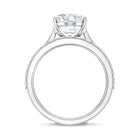 Rosec Jewels-Oval Shaped 3 Carat Lab Grown Diamond Solitaire Bridal Ring Set with IGI Certificate