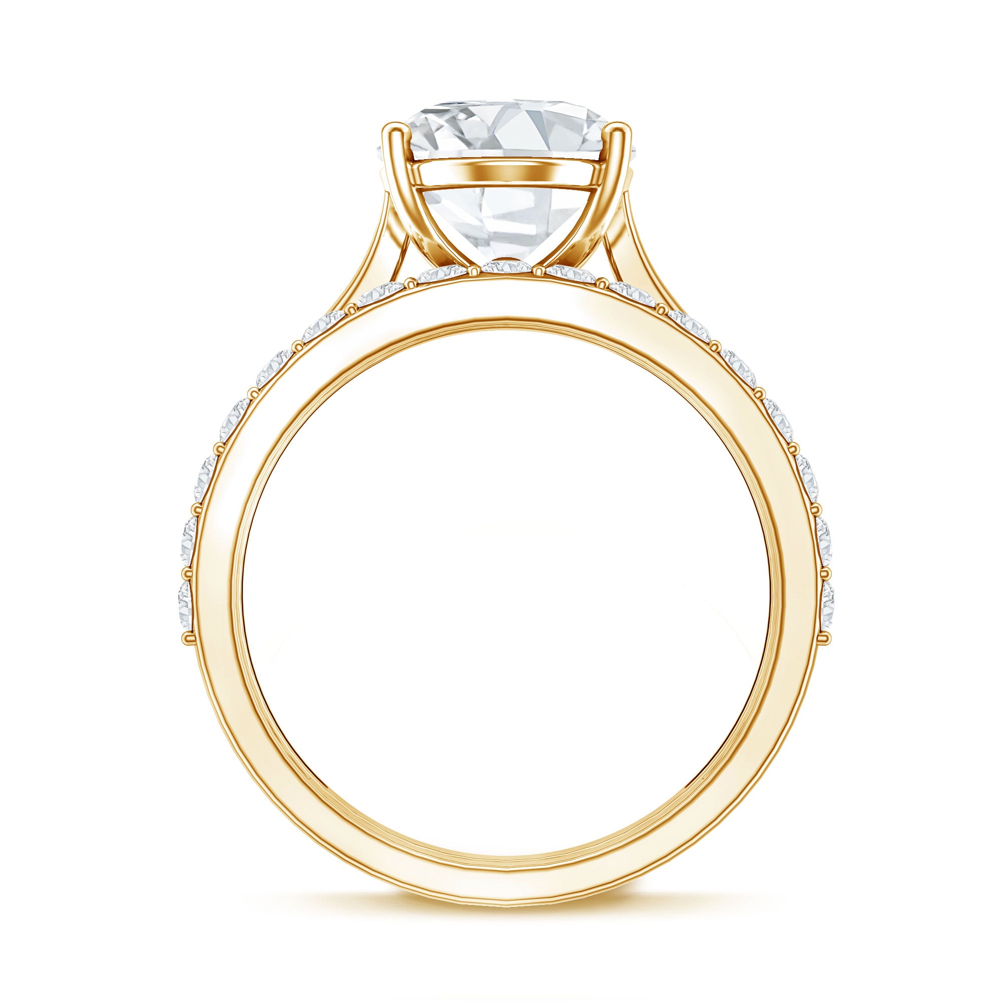 Rosec Jewels-Oval Shaped 3 Carat Lab Grown Diamond Solitaire Bridal Ring Set with IGI Certificate