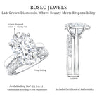 Rosec Jewels-IGI Certified 4 Carat Lab Grown Diamond Oval Wedding Ring Set for Women