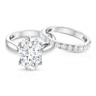Rosec Jewels-IGI Certified 5 Carat Huge Lab Grown Diamond Oval Engagement Ring with Wedding Band
