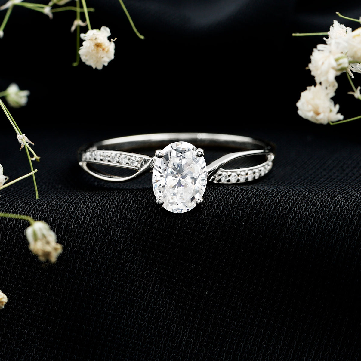 1.2 Carat Oval Lab Grown Diamond Ethically Sourced Engagement Ring for Women Lab - ( EF-VS ) - Rosec Jewels