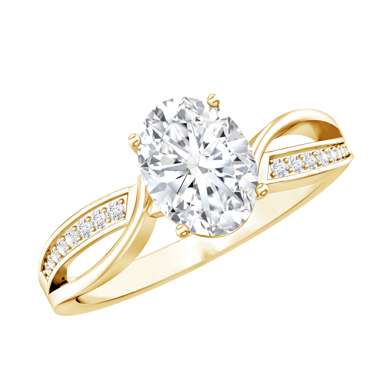 1.2 Carat Oval Lab Grown Diamond Ethically Sourced Engagement Ring for Women Lab - ( EF-VS ) - Rosec Jewels
