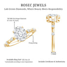 IGI Certified 2 Carat Lab Grown Diamond Oval Engagement Ring with Spaced Accent Lab - ( EF-VS ) - Rosec Jewels