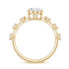 IGI Certified 2 Carat Lab Grown Diamond Oval Engagement Ring with Spaced Accent Lab - ( EF-VS ) - Rosec Jewels