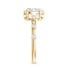 IGI Certified 2 Carat Lab Grown Diamond Oval Engagement Ring with Spaced Accent Lab - ( EF-VS ) - Rosec Jewels