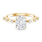 IGI Certified 2 Carat Lab Grown Diamond Oval Engagement Ring with Spaced Accent Lab - ( EF-VS ) - Rosec Jewels