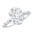 3 Carat Oval Lab Grown Diamond Solitaire Engagement Ring with IGI Certificate Lab - ( EF-VS ) - Rosec Jewels