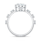 3 Carat Oval Lab Grown Diamond Solitaire Engagement Ring with IGI Certificate Lab - ( EF-VS ) - Rosec Jewels