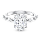 3 Carat Oval Lab Grown Diamond Solitaire Engagement Ring with IGI Certificate Lab - ( EF-VS ) - Rosec Jewels