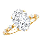 3 Carat Oval Lab Grown Diamond Solitaire Engagement Ring with IGI Certificate Lab - ( EF-VS ) - Rosec Jewels