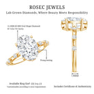 3 Carat Oval Lab Grown Diamond Solitaire Engagement Ring with IGI Certificate Lab - ( EF-VS ) - Rosec Jewels