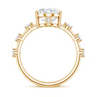 3 Carat Oval Lab Grown Diamond Solitaire Engagement Ring with IGI Certificate Lab - ( EF-VS ) - Rosec Jewels