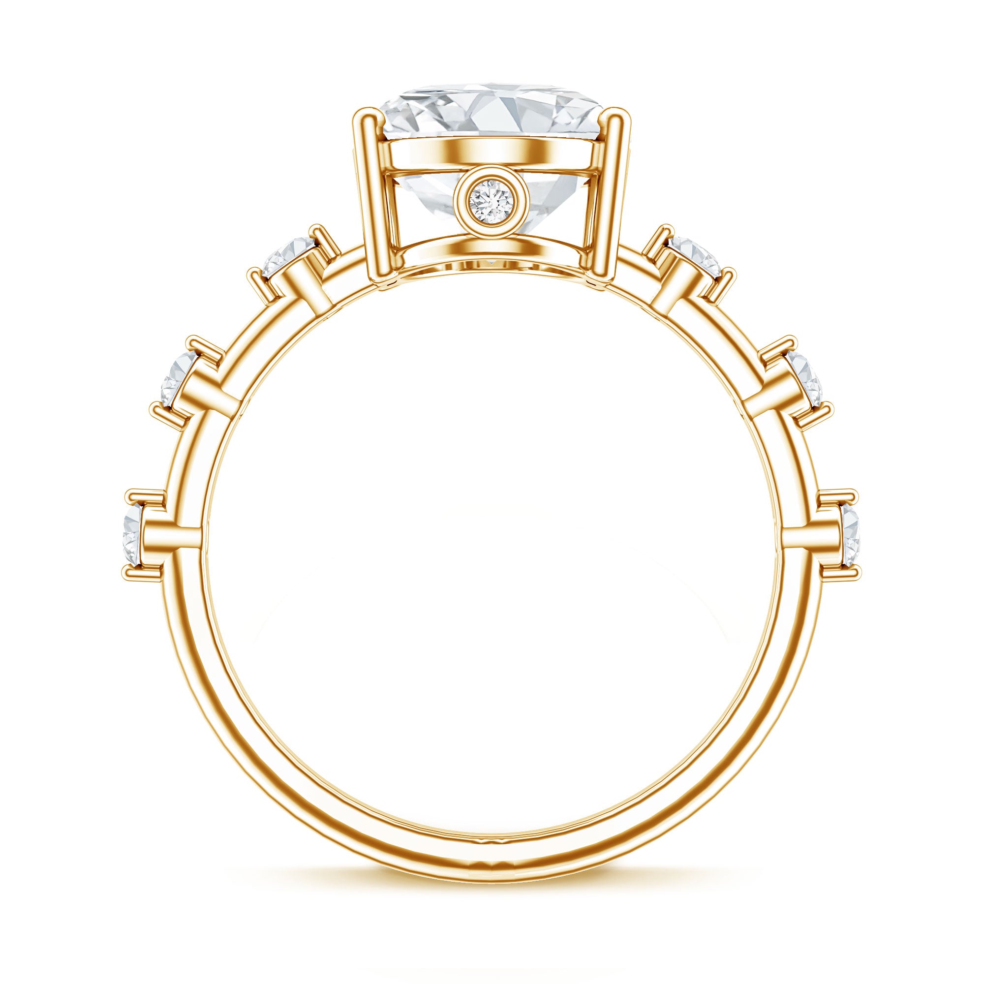 3 Carat Oval Lab Grown Diamond Solitaire Engagement Ring with IGI Certificate Lab - ( EF-VS ) - Rosec Jewels