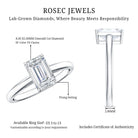 Emerald Cut 2 Carat Engagement Ring with IGI Certified Lab Diamond Lab - ( EF-VS ) - Rosec Jewels