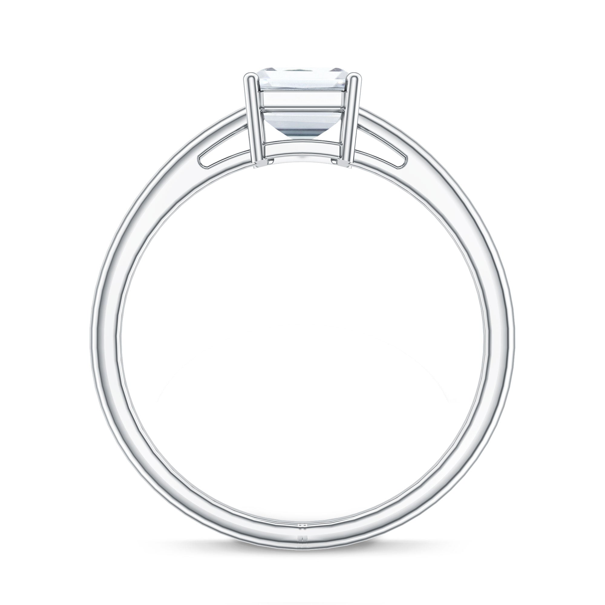 Emerald Cut 2 Carat Engagement Ring with IGI Certified Lab Diamond Lab - ( EF-VS ) - Rosec Jewels