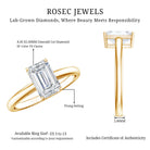 Emerald Cut 2 Carat Engagement Ring with IGI Certified Lab Diamond Lab - ( EF-VS ) - Rosec Jewels