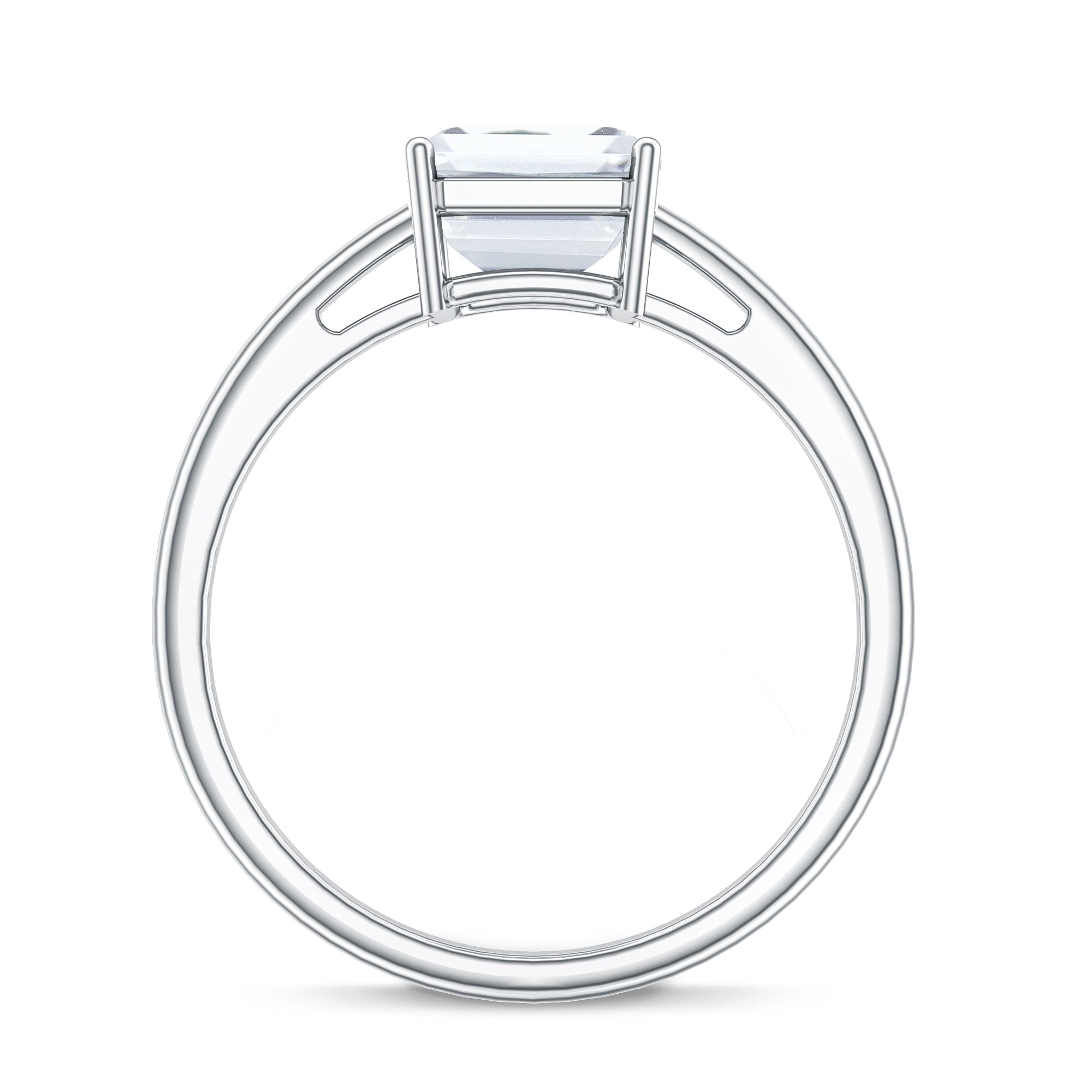 IGI Certified Emerald Cut Lab Grown Diamond 3 Carat Engagement Ring Lab - ( EF-VS ) - Rosec Jewels