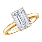 IGI Certified Emerald Cut Lab Grown Diamond 3 Carat Engagement Ring Lab - ( EF-VS ) - Rosec Jewels