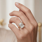 IGI Certified Emerald Cut Lab Grown Diamond 3 Carat Engagement Ring Lab - ( EF-VS ) - Rosec Jewels