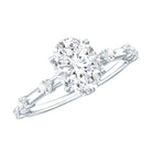 IGI Certified 1.2 Carat Oval Lab Grown Diamond Engagement Ring with Spaced Accent Lab - ( EF-VS ) - Rosec Jewels