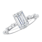Emerald Cut 2 Carat Lab Grown Diamond Engagement Ring IGI Certified Lab - ( EF-VS ) - Rosec Jewels