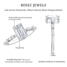 Emerald Cut 2 Carat Lab Grown Diamond Engagement Ring IGI Certified Lab - ( EF-VS ) - Rosec Jewels