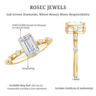 Emerald Cut 2 Carat Lab Grown Diamond Engagement Ring IGI Certified Lab - ( EF-VS ) - Rosec Jewels