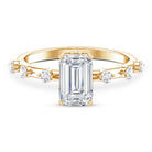 Emerald Cut 2 Carat Lab Grown Diamond Engagement Ring IGI Certified Lab - ( EF-VS ) - Rosec Jewels