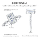 IGI Certified 3 Carat Emerald Cut Lab Grown Diamond Engagement Ring Lab - ( EF-VS ) - Rosec Jewels