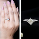 1 Carat Lab Created Diamond Princess Cut Engagement Ring IGI Certified Lab - ( EF-VS ) - Rosec Jewels