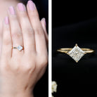 1 Carat Lab Created Diamond Princess Cut Engagement Ring IGI Certified Lab - ( EF-VS ) - Rosec Jewels
