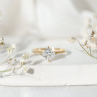 1 Carat Lab Created Diamond Princess Cut Engagement Ring IGI Certified Lab - ( EF-VS ) - Rosec Jewels