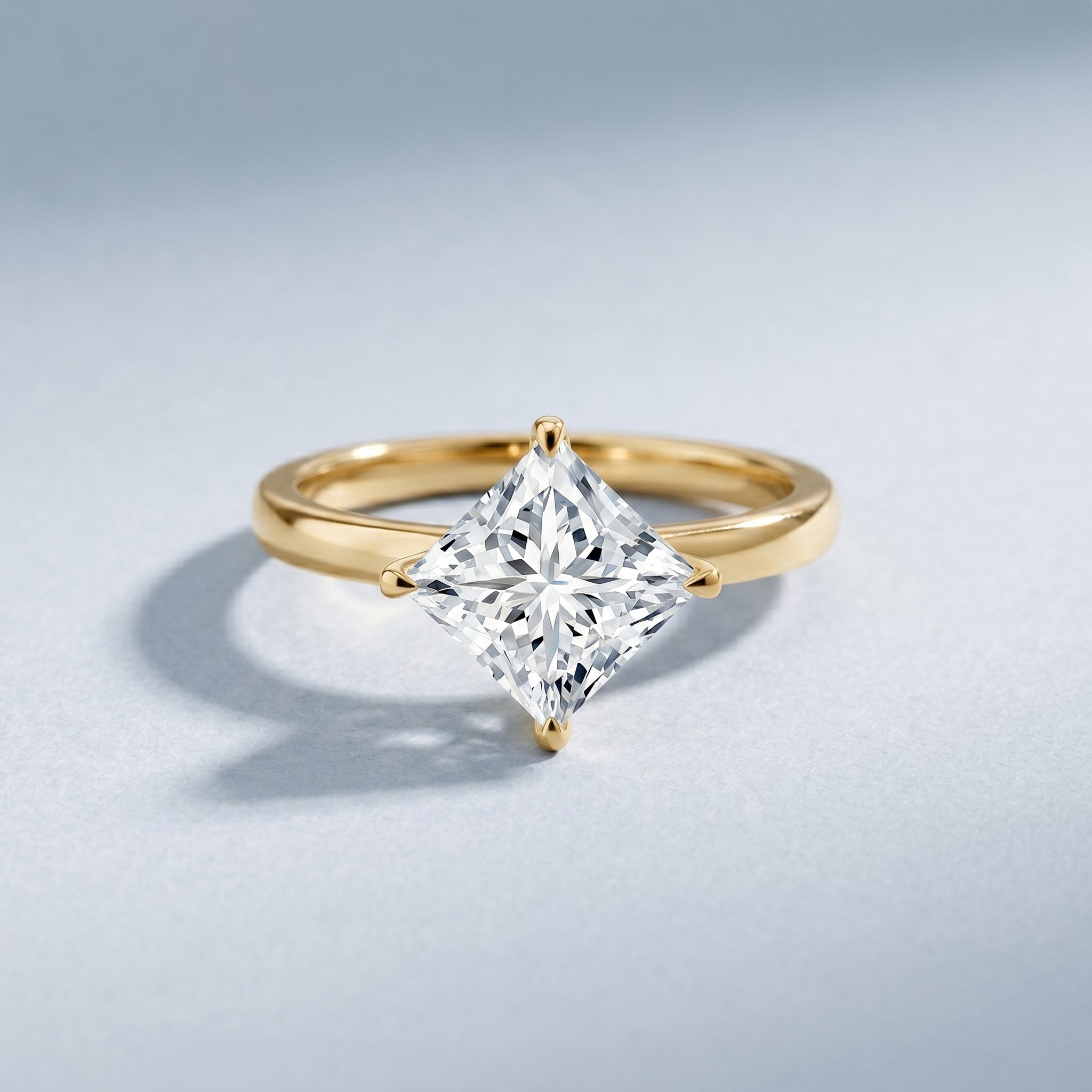 IGI Certified 4 Carat Princess Cut Lab Grown Diamond Engagement Ring Lab - ( E-VS1 ) - Rosec Jewels