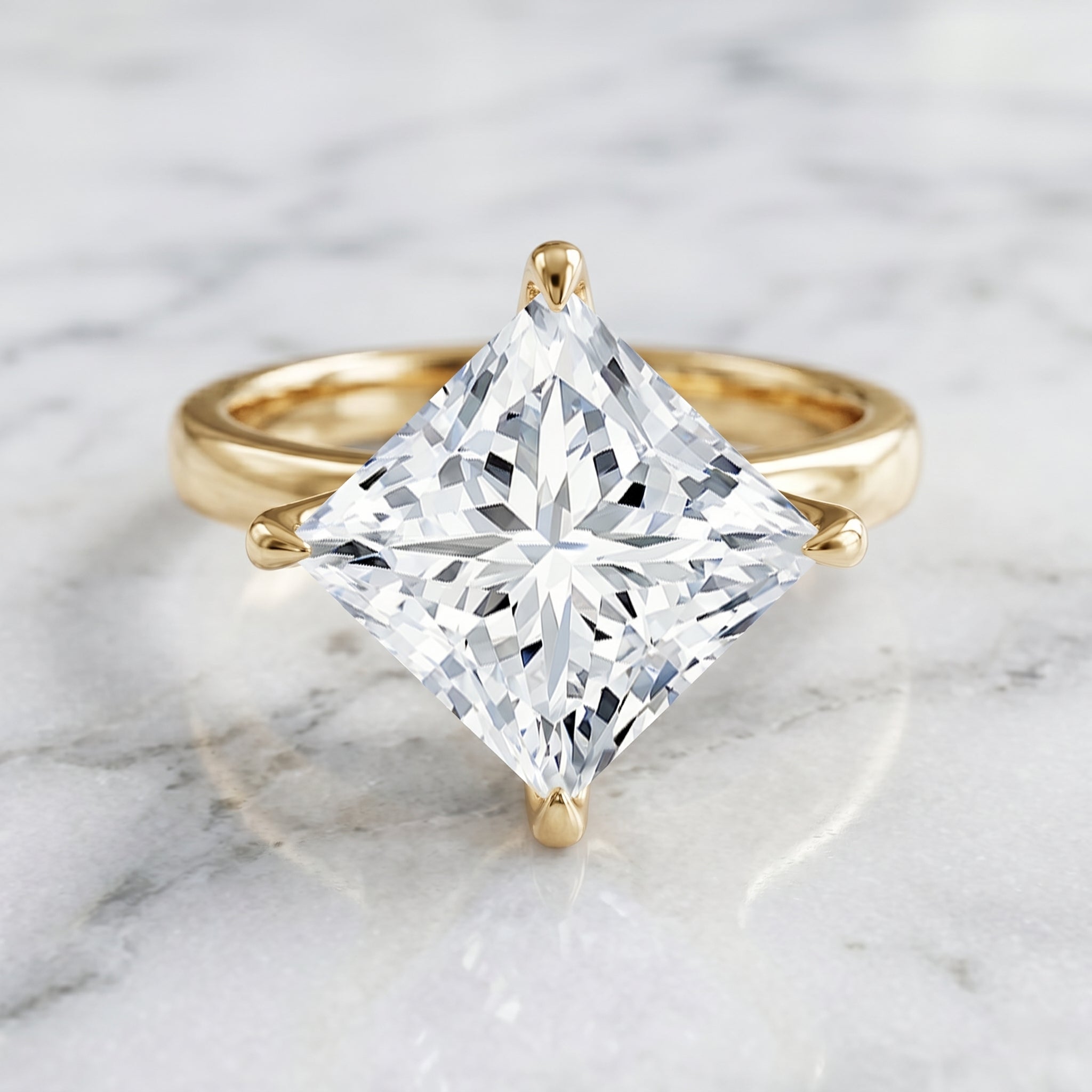 IGI Certified 4 Carat Princess Cut Lab Grown Diamond Engagement Ring Lab - ( E-VS1 ) - Rosec Jewels