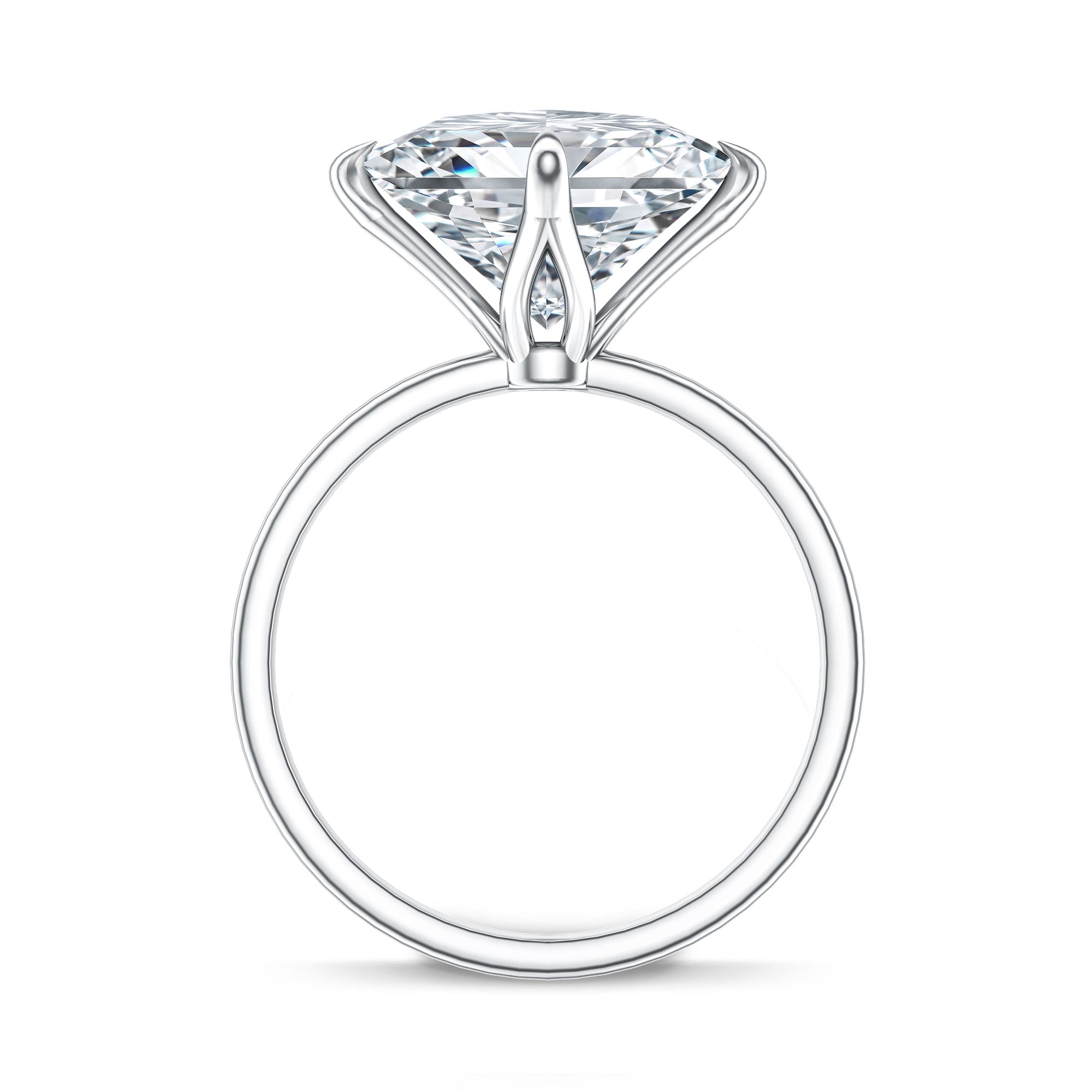 Solitaire 5 Carat Princess Cut Lab Grown Diamond Huge Engagement Ring with IGI Certificate Lab - ( E-VS1 ) - Rosec Jewels