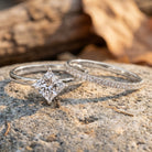 IGI Certified 2 Carat Lab Grown Diamond Princess Cut Bridal Ring Set for Her Lab - ( E-VS1 ) - Rosec Jewels