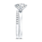 IGI Certified 1 Carat Lab Grown Diamond Princess Cut Bridal Ring Set Lab - ( E-VS1 ) - Rosec Jewels