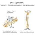 IGI Certified 1 Carat Lab Grown Diamond Princess Cut Bridal Ring Set Lab - ( E-VS1 ) - Rosec Jewels
