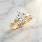 IGI Certified 2 Carat Lab Grown Diamond Princess Cut Bridal Ring Set for Her Lab - ( E-VS1 ) - Rosec Jewels