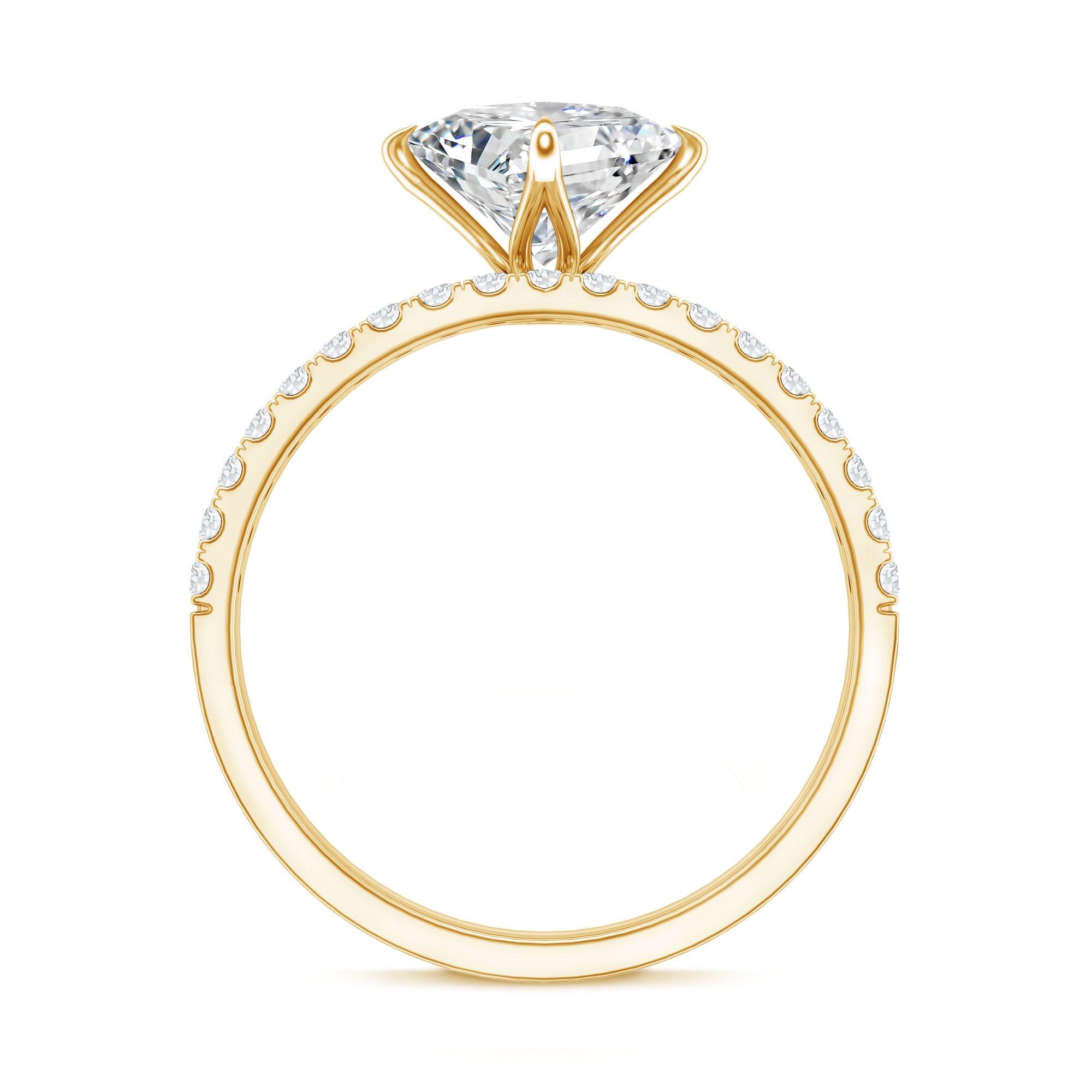 IGI Certified 1 Carat Lab Grown Diamond Princess Cut Bridal Ring Set Lab - ( E-VS1 ) - Rosec Jewels
